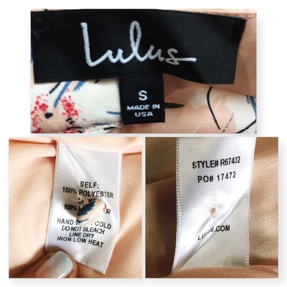 Lulus Merci Bouquet Floral Swing Dress Size S Peach Pink NWT - Picture 5 of 16